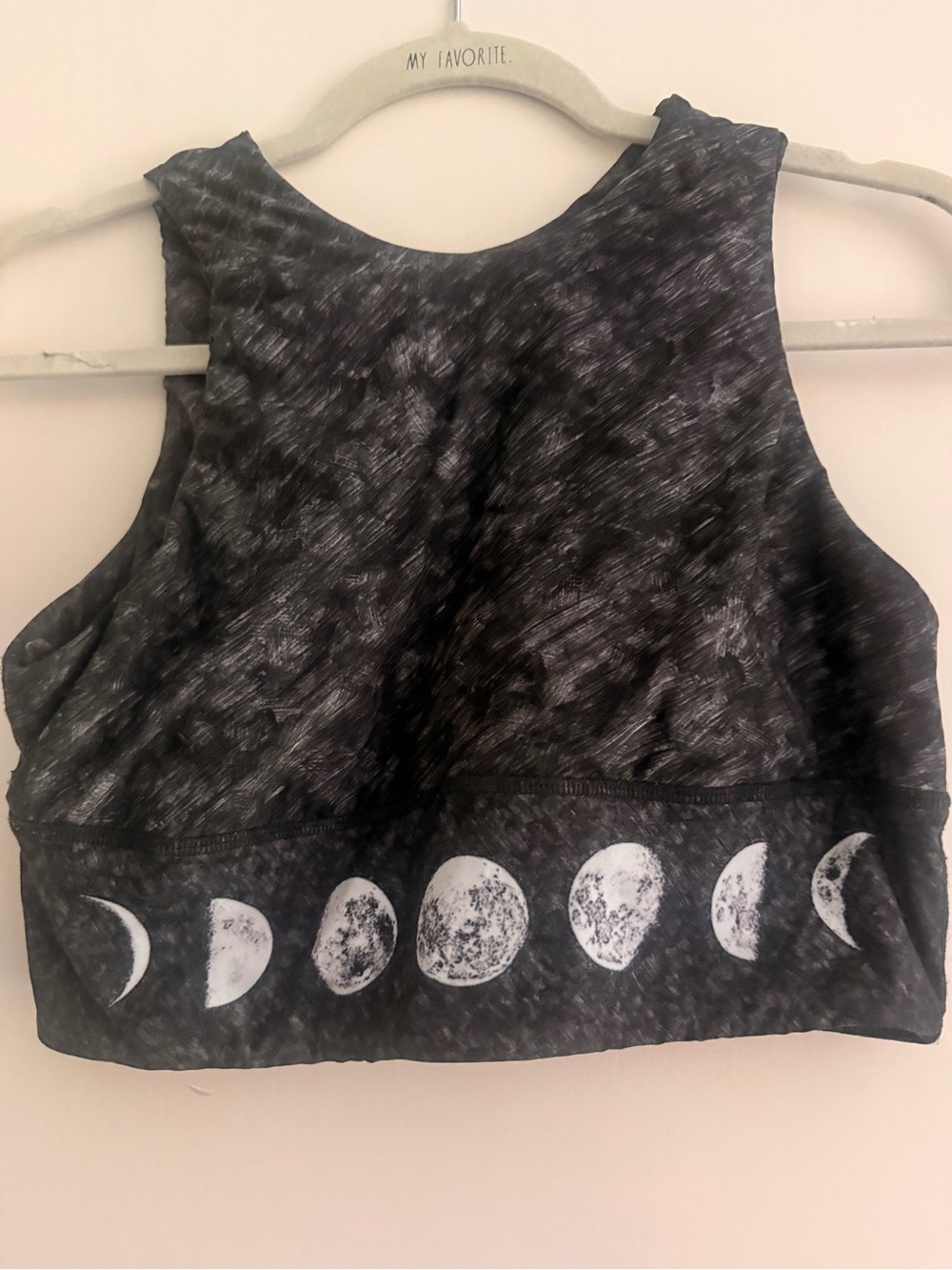 High-Neck Black Moonphase Sports Bra